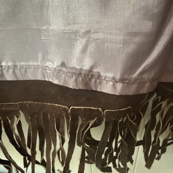 Vintage Suede Leather Fringe Jacket Made In Mexico Sz42 - Picture 7 of 11